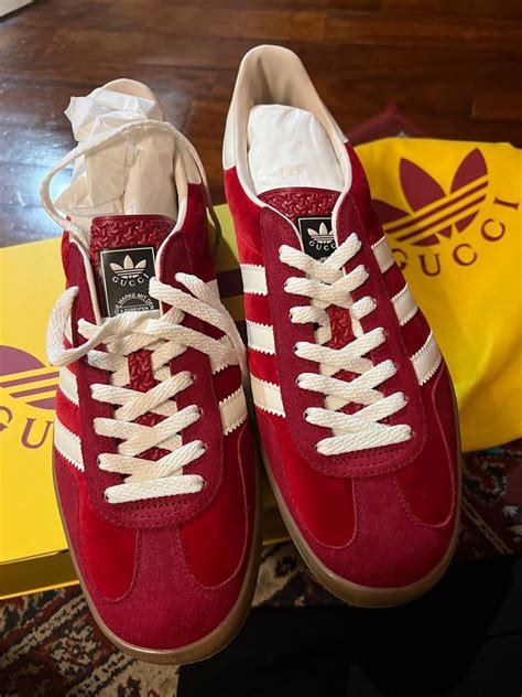 gucci x adidas red shoes|Gucci Adidas shoes for men.